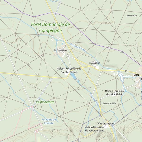 Plan cartographique de Étang de Sainte Perine