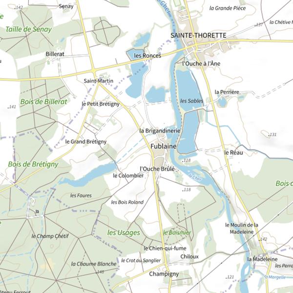 Plan cartographique de Étang de Sainte Thorette