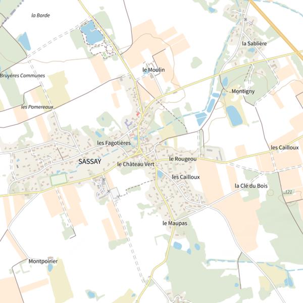 Plan cartographique de Étang de Sassay