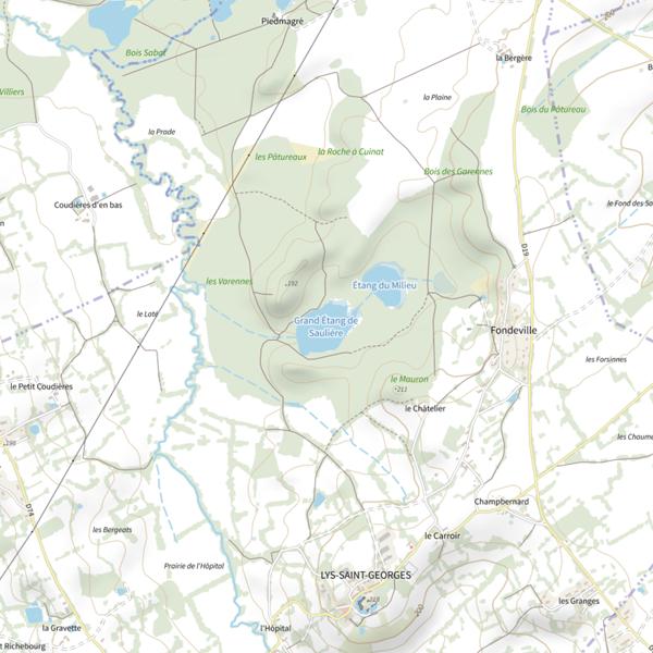 Plan cartographique de Étang de Saulière
