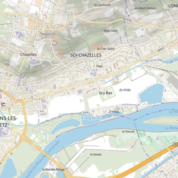 Plan cartographique de Étang de Scy Chazelles