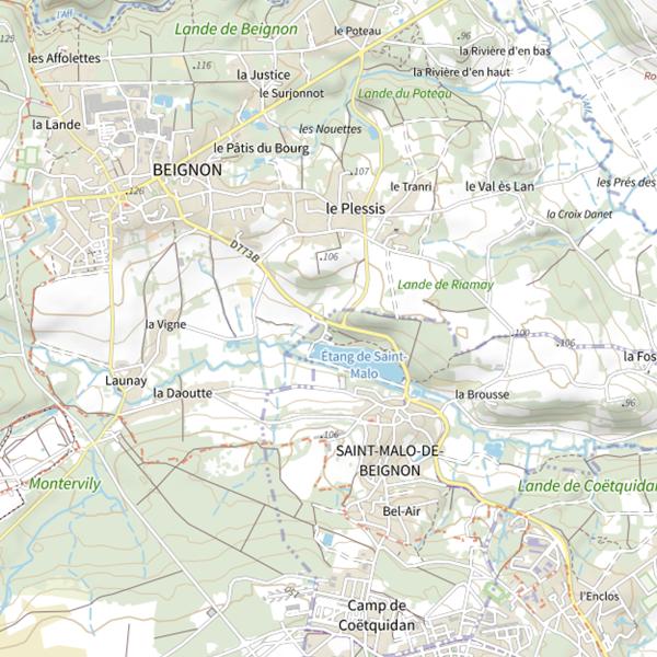 Plan cartographique de Étang de St Malo de Beignon