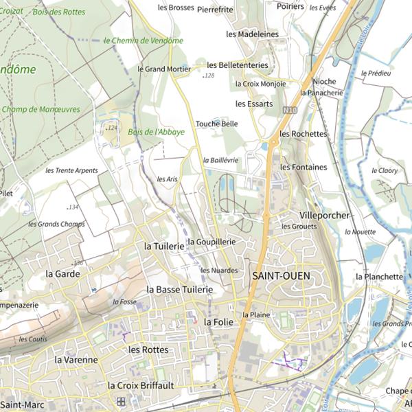 Plan cartographique de Étang de St Ouen