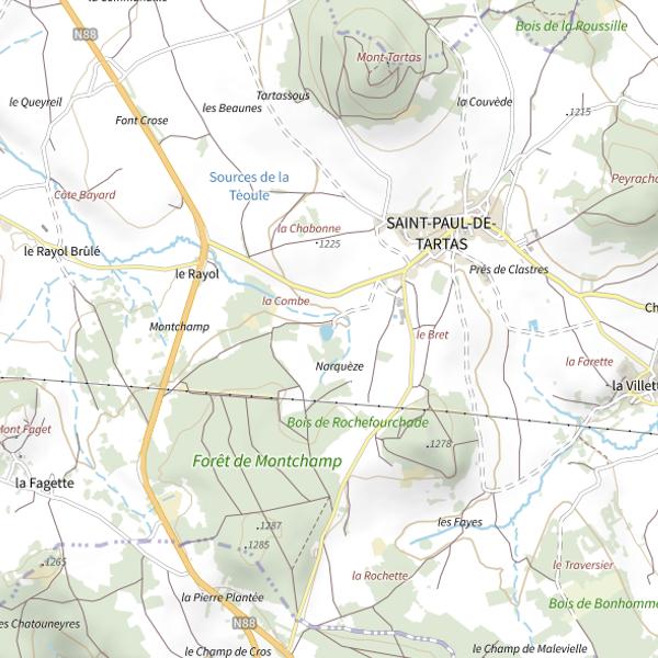 Plan cartographique de Étang de St Paul de Tartas