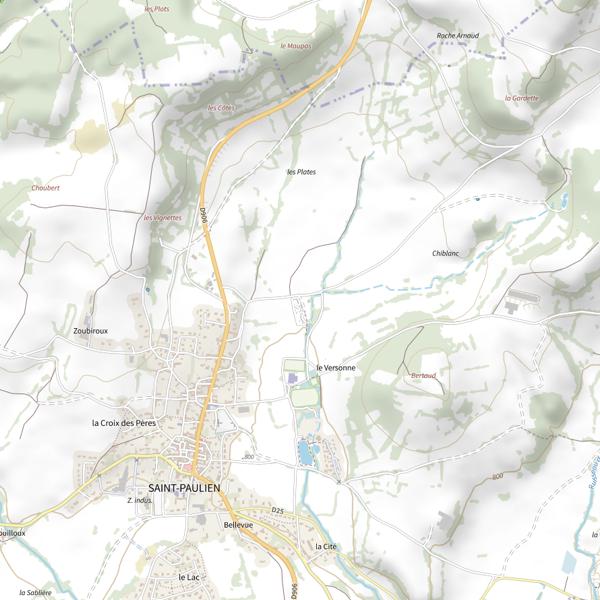 Plan cartographique de Étang de St Paulien