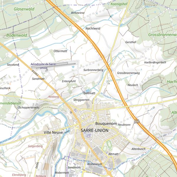 Plan cartographique de Étang de Surbronnen