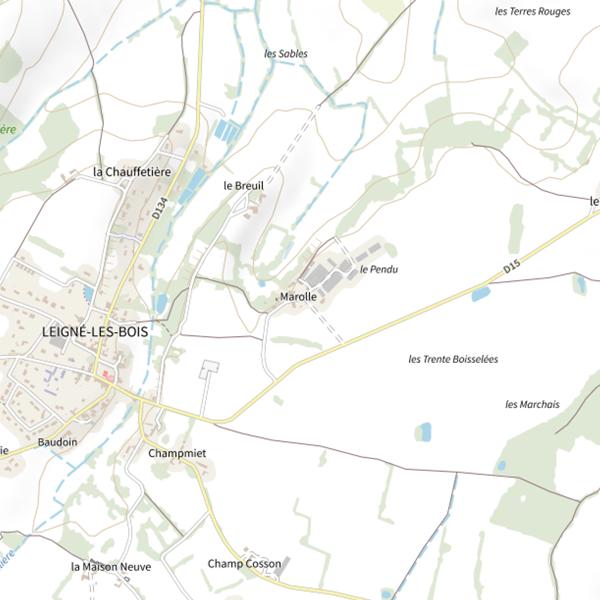 Plan cartographique de Étang de Thalès