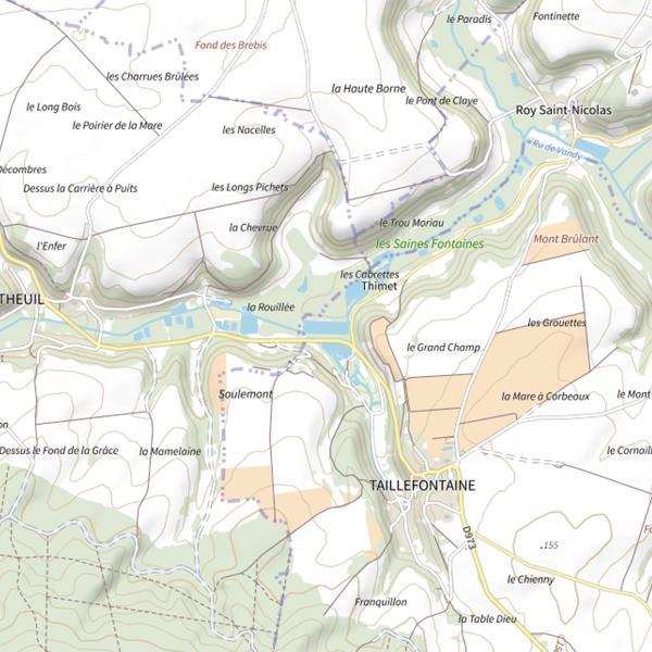 Plan cartographique de Étang de Thimet