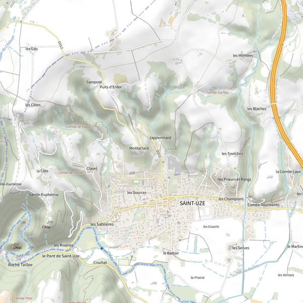 Plan cartographique de Étang de Thioliere