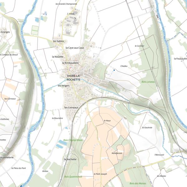 Plan cartographique de Étang de Thoré la Rochette