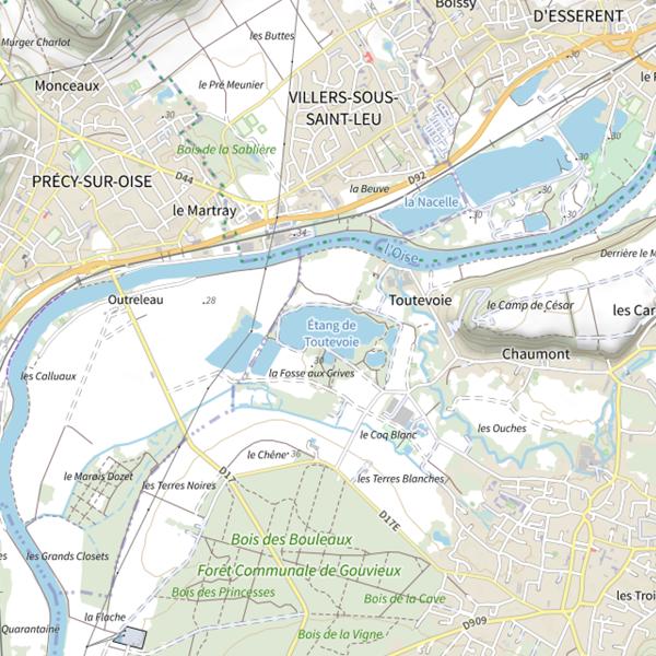 Plan cartographique de Étang de Toutevoie