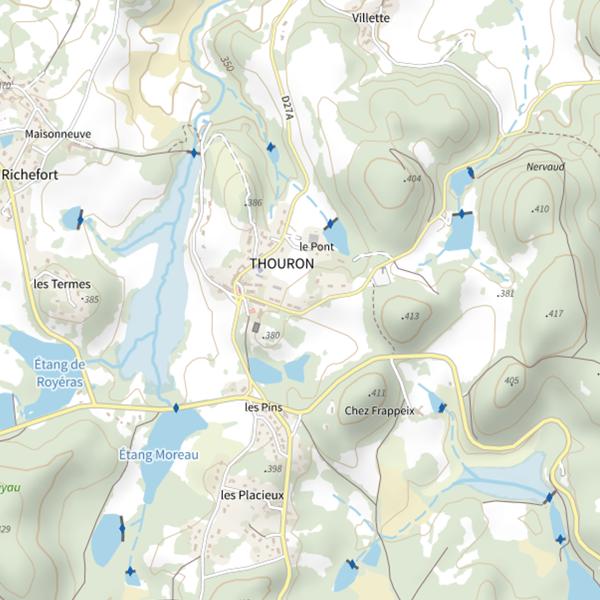 Plan cartographique de Étang de Tricherie