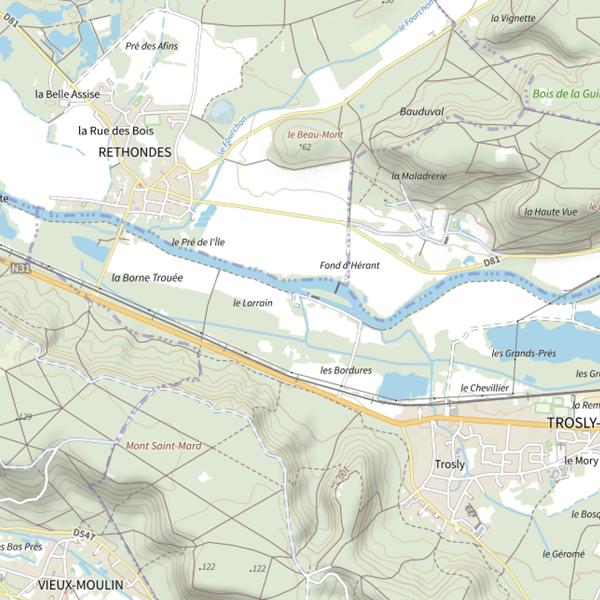 Plan cartographique de Étang de Trosly