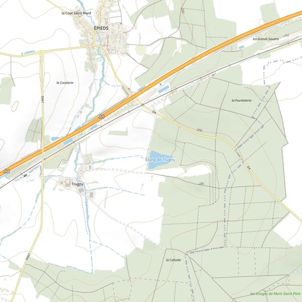 Plan cartographique de Étang de Trugny