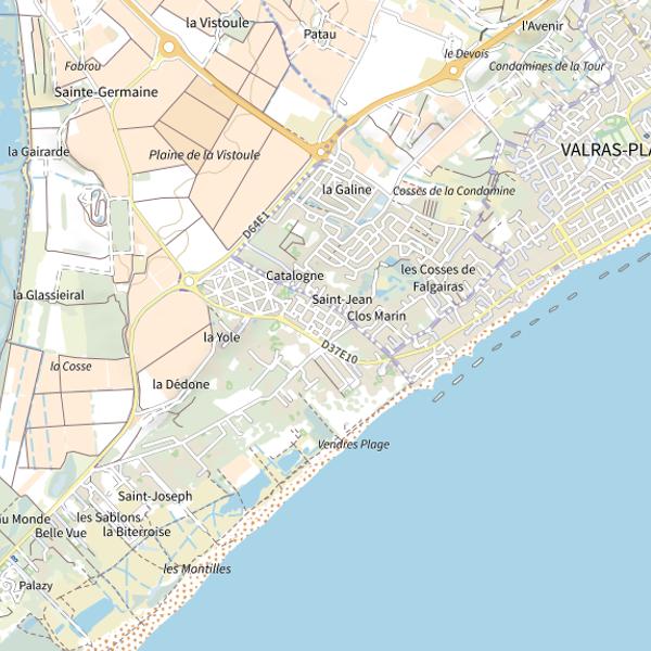 Plan cartographique de Étang de Vendres