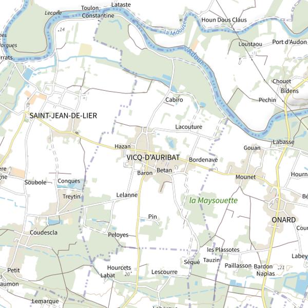 Plan cartographique de Étang de Vicq d'Auribat