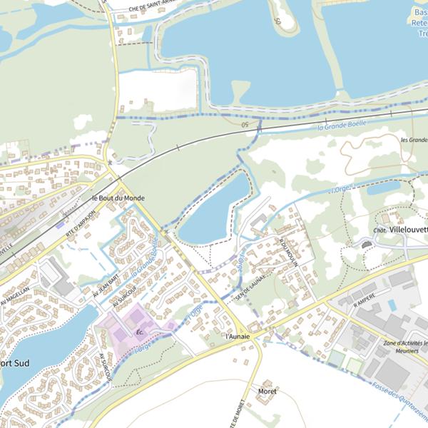 Plan cartographique de Étang de Villelouvette