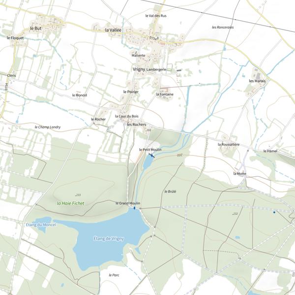 Plan cartographique de Étang de Vrigny