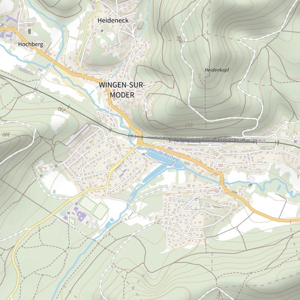 Plan cartographique de Étang de Wingen sur Moder