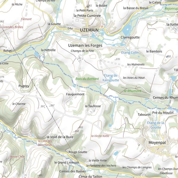 Plan cartographique de Étang de Xaingoutte (Vosges)
