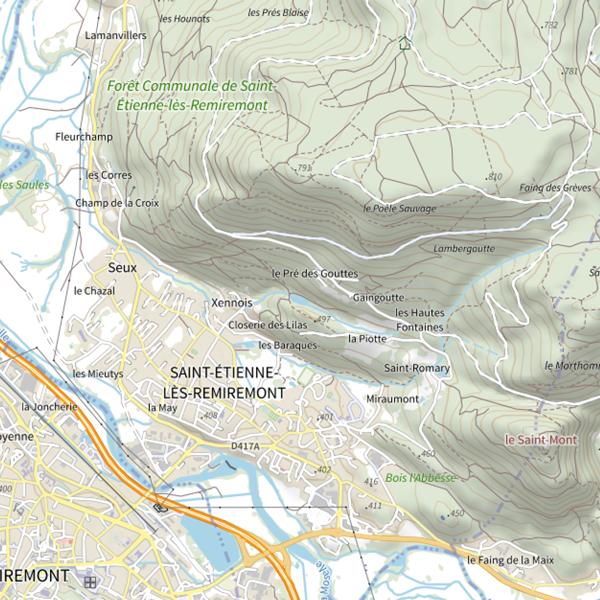 Plan cartographique de Étang de Xennois