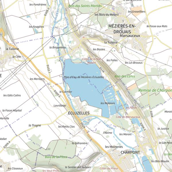 Plan cartographique de Étang d'Ecluzelles
