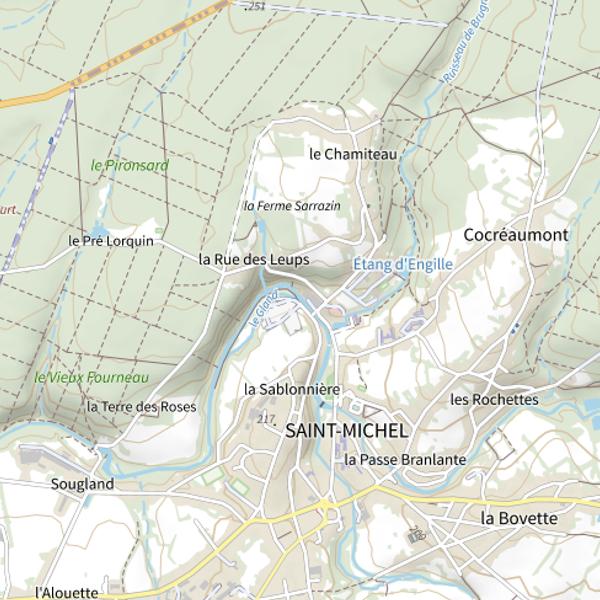 Plan cartographique de Étang d'Engille (Aisne)