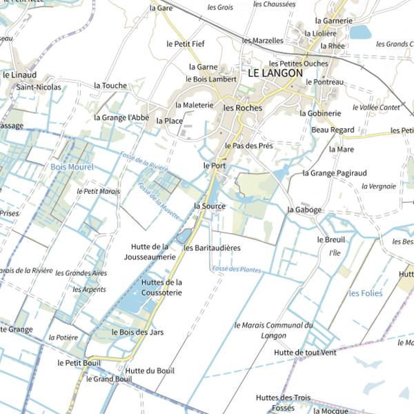 Plan cartographique de Étang des Baritaudières : 1 ha