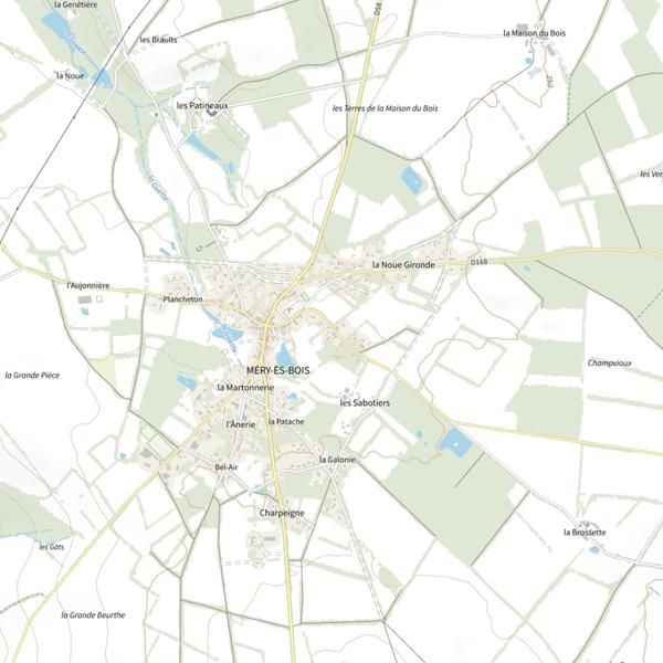 Plan cartographique de Étang des Bassineries