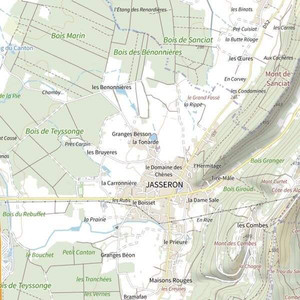 Plan cartographique de Étang des Benonnières
