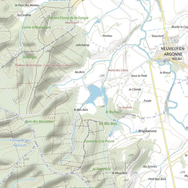 Plan cartographique de Étang des Bercettes