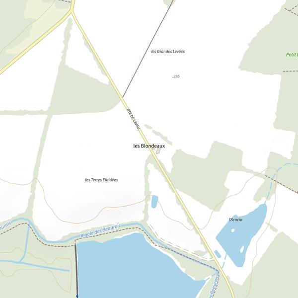 Plan cartographique de Étang des Blondeaux
