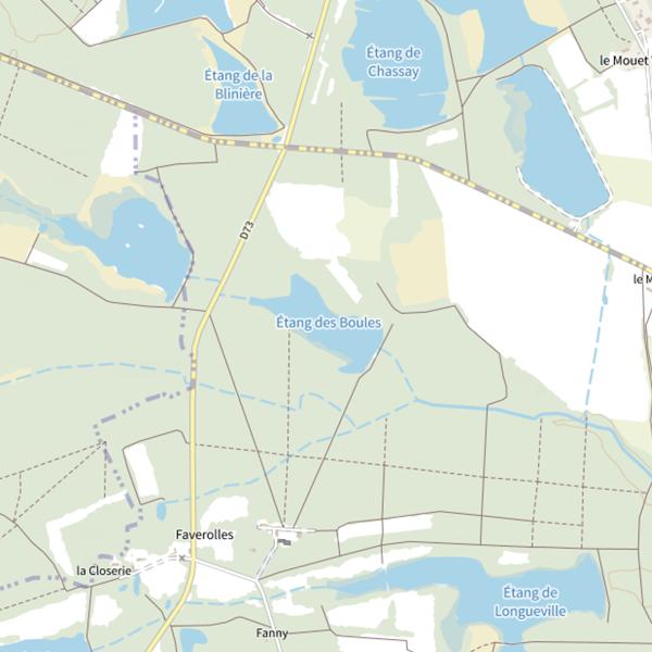Plan cartographique de Étang des Boules