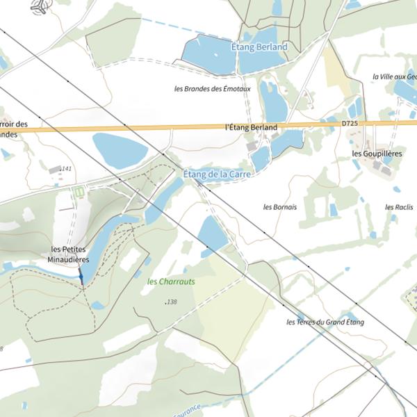 Plan cartographique de Étang des Brandes
