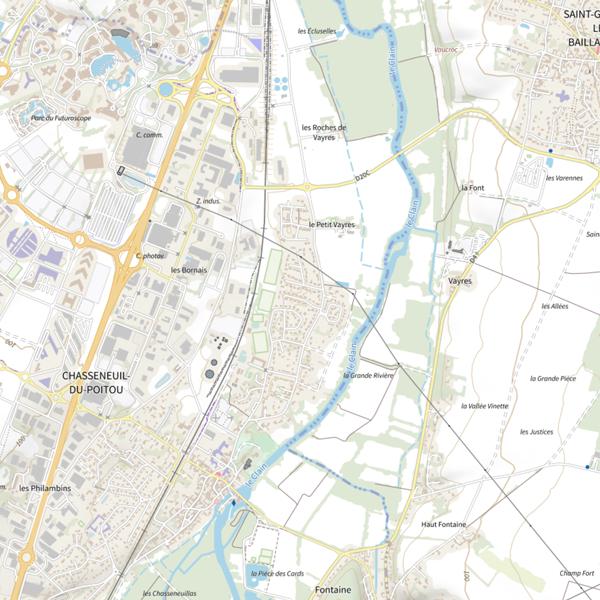 Plan cartographique de Étang des Cars