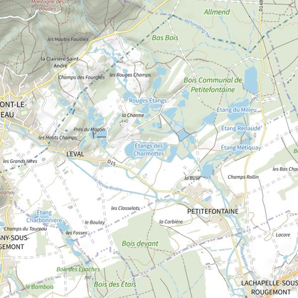 Plan cartographique de Étang des charmottes