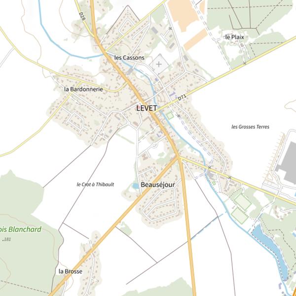 Plan cartographique de Étang des Charpeignes