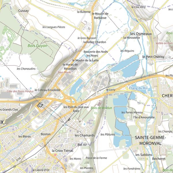 Plan cartographique de Étang des Chatelets