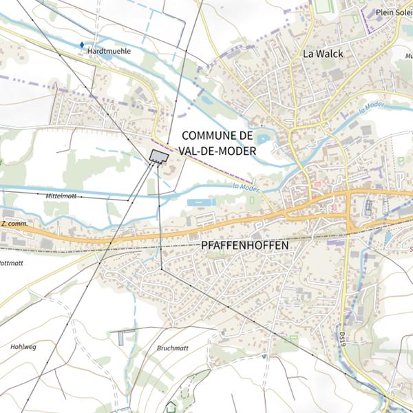 Plan cartographique de Étang des Deux Clés