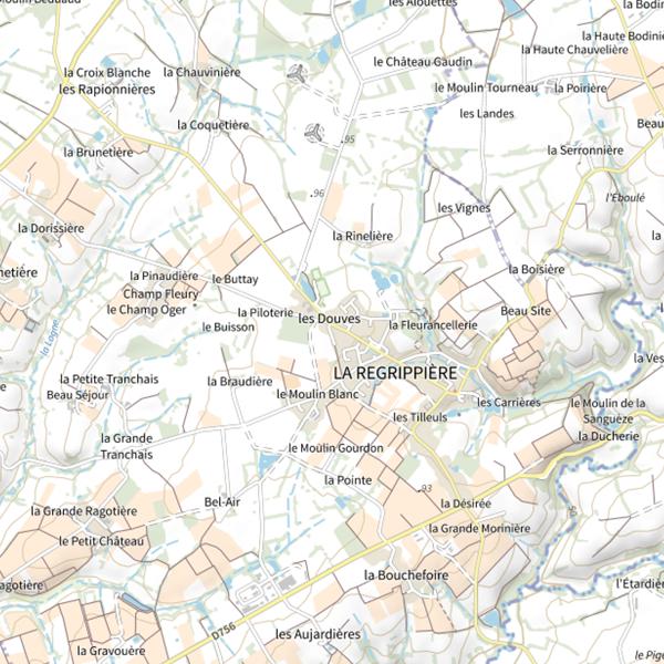 Plan cartographique de Étang des Douves