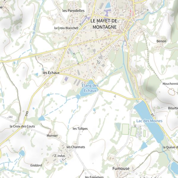 Plan cartographique de Étang des Échaux