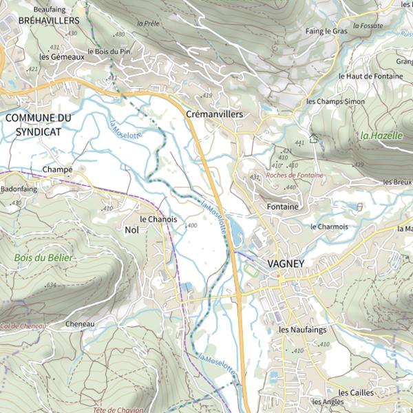 Plan cartographique de Étang des Échets