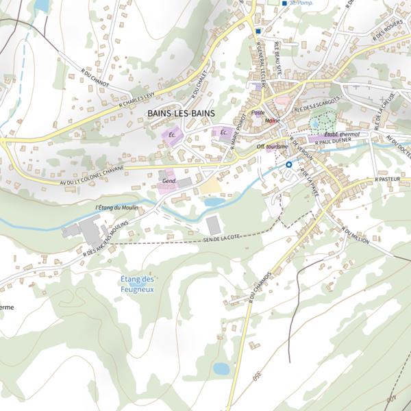 Plan cartographique de Étang des Feugneux