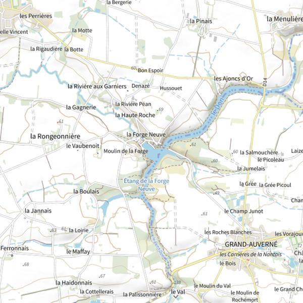 Plan cartographique de Étang des Forges
