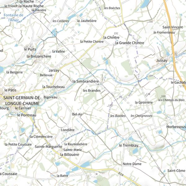 Plan cartographique de Étang des Freaux