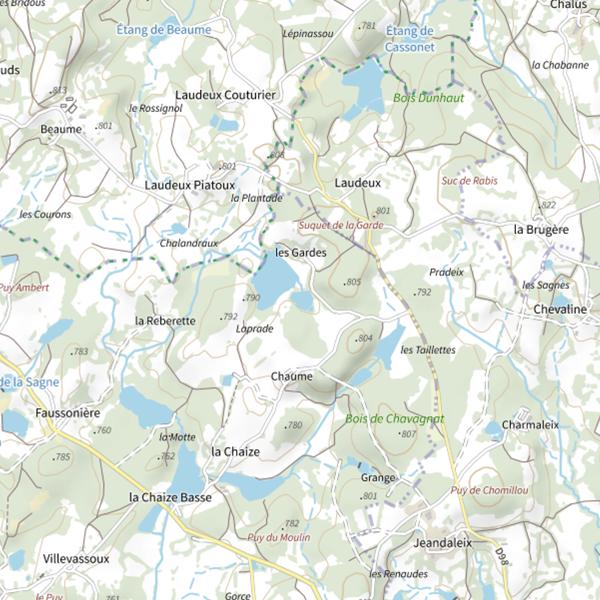 Plan cartographique de Étang des Gardes (petit)