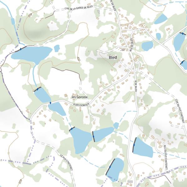 Plan cartographique de Étang des Gorceix