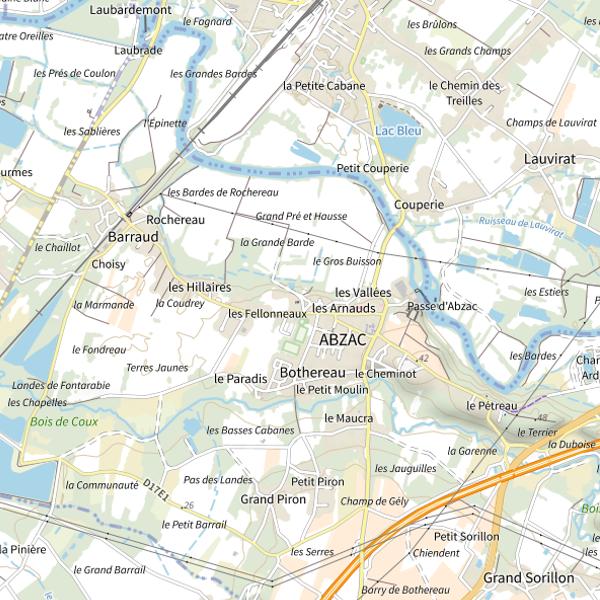 Plan cartographique de Étang des Grandes Chèvres