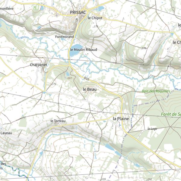 Plan cartographique de Étang des Grands Prés