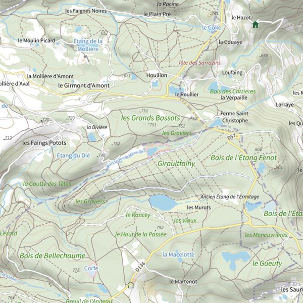 Plan cartographique de Étang des Graviers